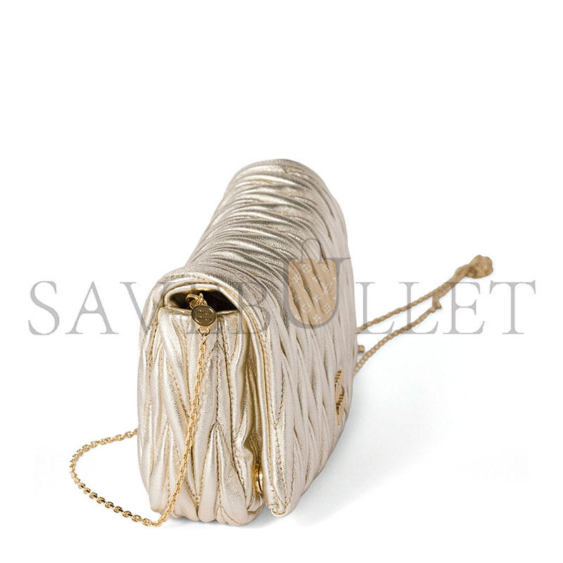 MIU MIU SMALL SOFT LEATHER BAG WITH A QUILTED EFFECT 5BP086 (18*9.5*4cm)
